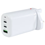 65W GaN USB A & 2xC UK/US/EU Charger
