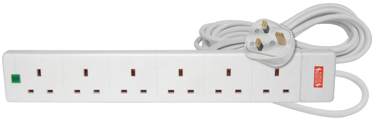 6 Gang Extension Leads with Surge Protection