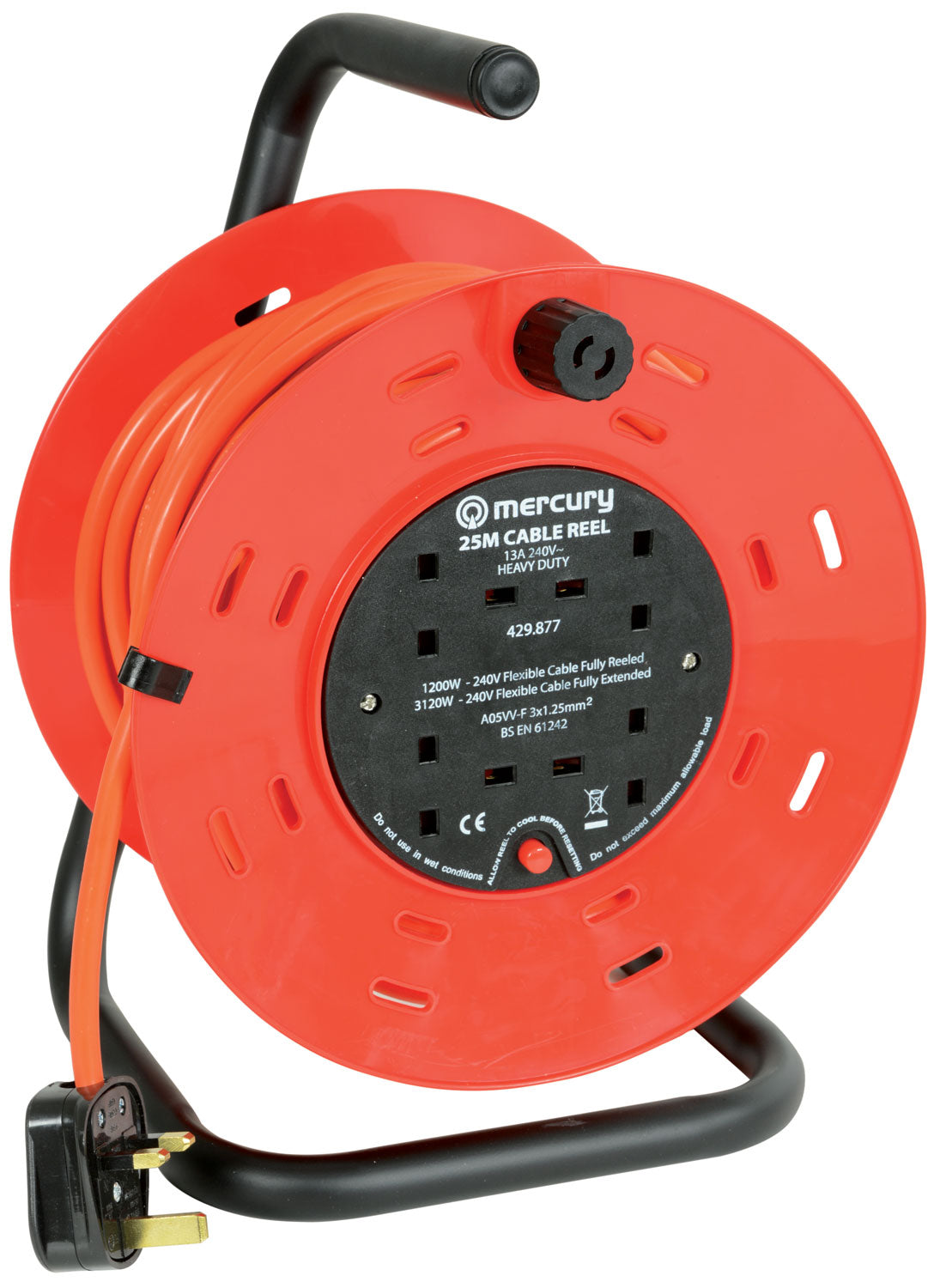 4-Gang Extension Reel with Thermal Cut Out 25 metre