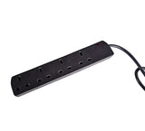 4 Gang Black Extension Leads 2M