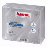 Hama Double CD Jewel Cases Transparent Pack of 5 Disc
