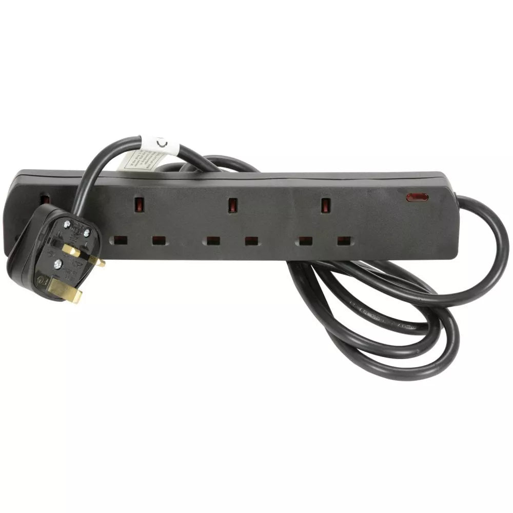 4 Gang Extension 2 Metre (Black)