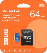 ADATA 64GB Premier Micro SDXC Card with SD Adapter