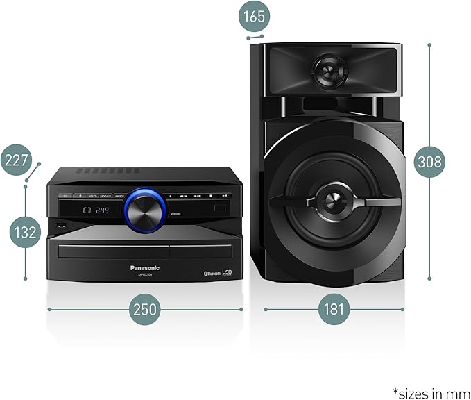 Panasonic SCUX100EK 300W Mega sound Party Hi-FI System Bluetooth CD FM Radio
