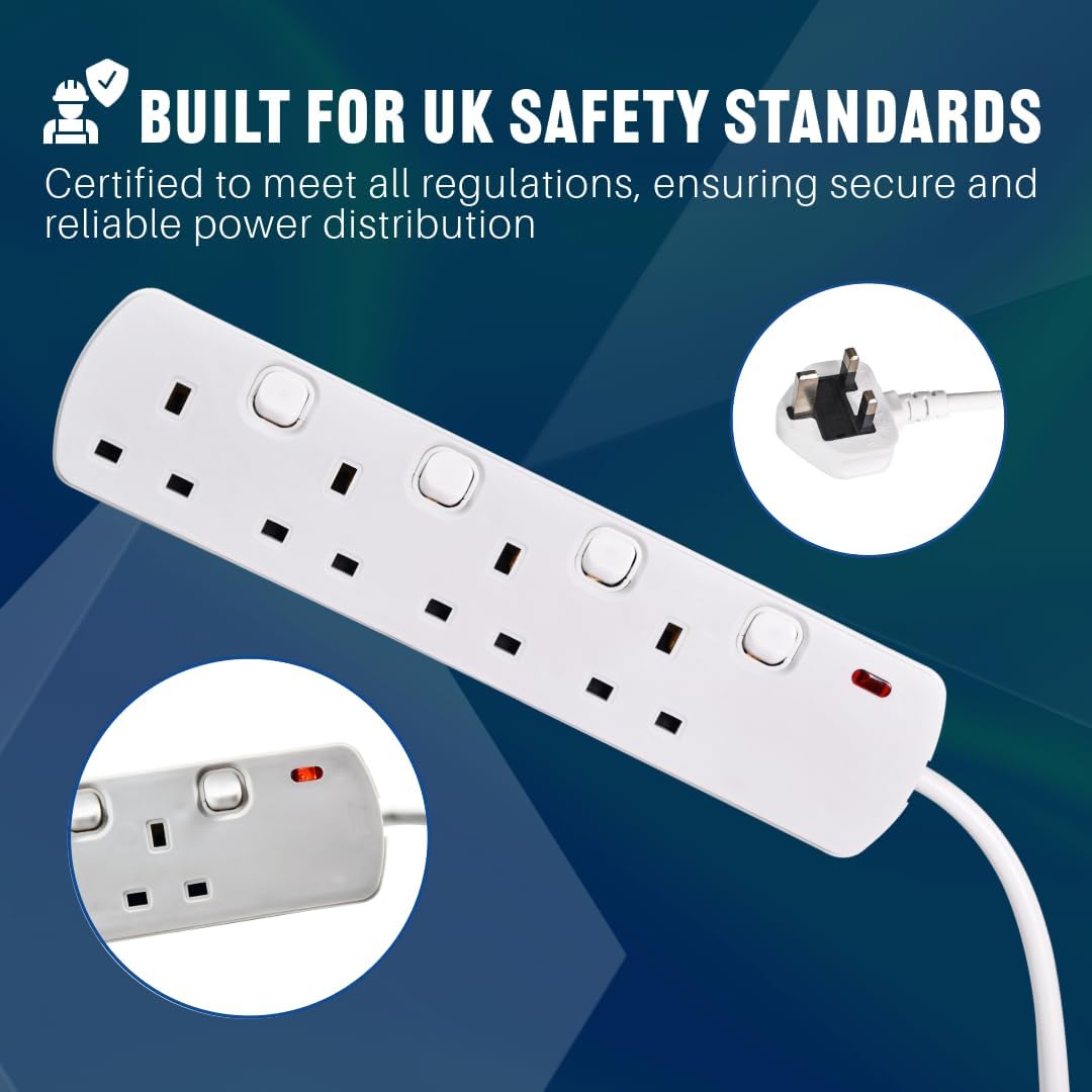 4 Gang Switched Extension Lead