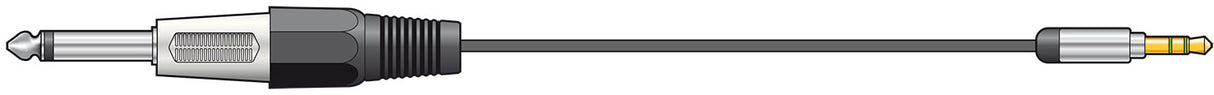 Classic Audio Lead 3.5mm Stereo Jack Plug - 6.3mm Mono Jack Plug