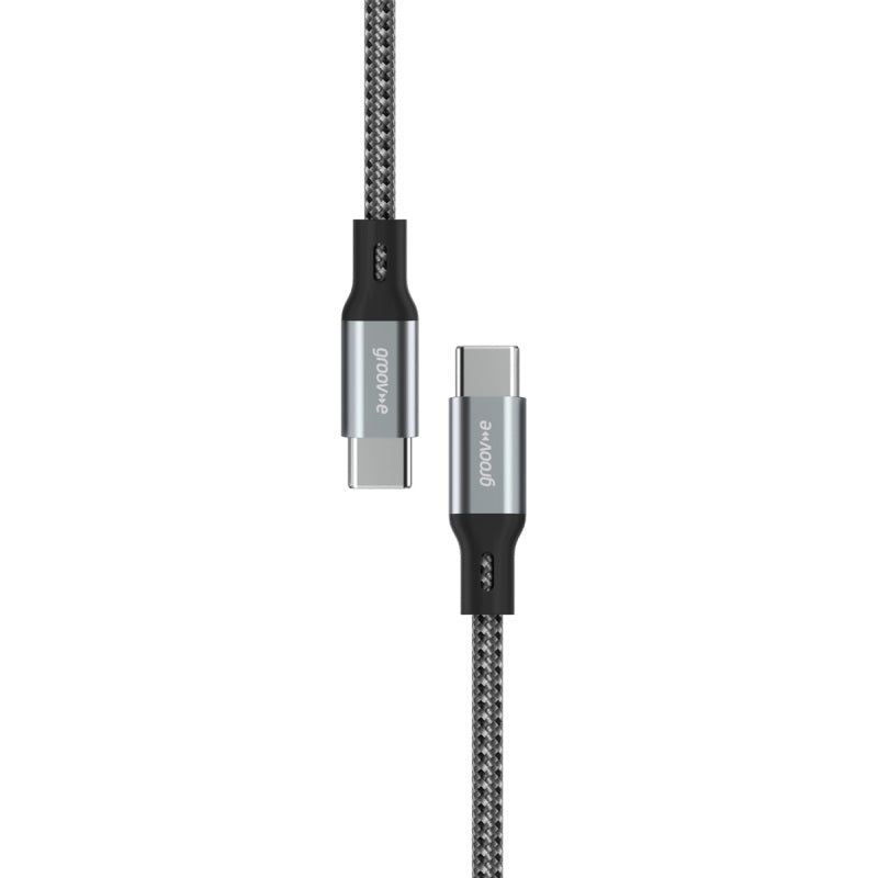 Groove USB-C to USB-C 100W Charging Cable 2M Braided - Space Grey