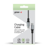 Groove USB-C to USB-C 100W Charging Cable 2M Braided - Space Grey
