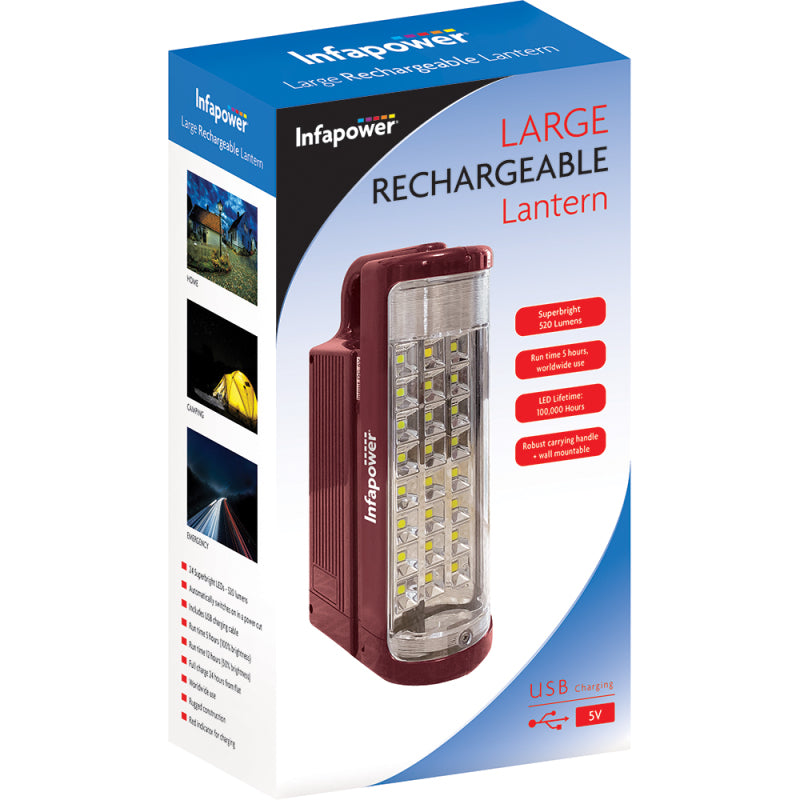 24 LED Large Rechargeable Lantern with USB Charging