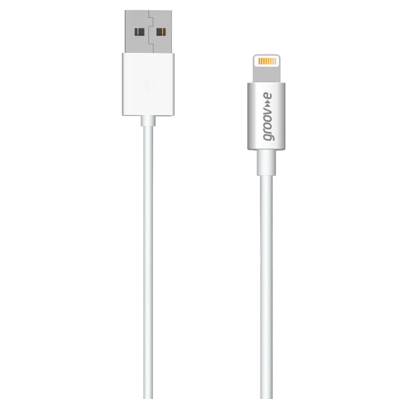 Groov-e GVMA041WE MFI Lightning to USB-A Charging Cable 1M - White
