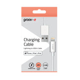 Groov-e GVMA041WE MFI Lightning to USB-A Charging Cable 1M - White