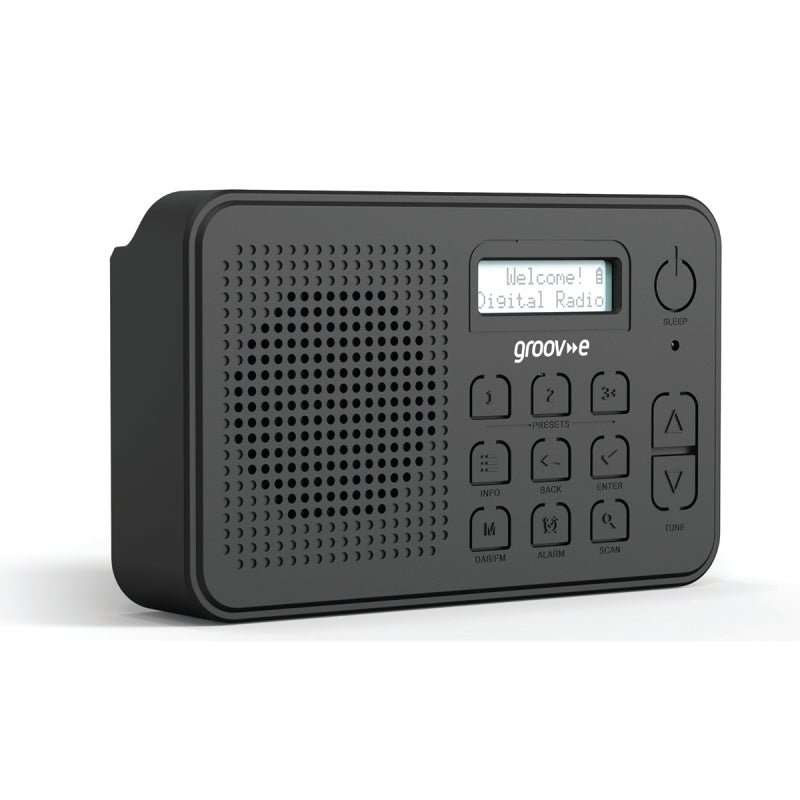 Groov-e GVDR10BK Madrid Rechargeable DAB Radio with Bluetooth