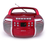 Groov-e GVPS813RD Retro Boombox Portable CD & Cassette Player with Radio
