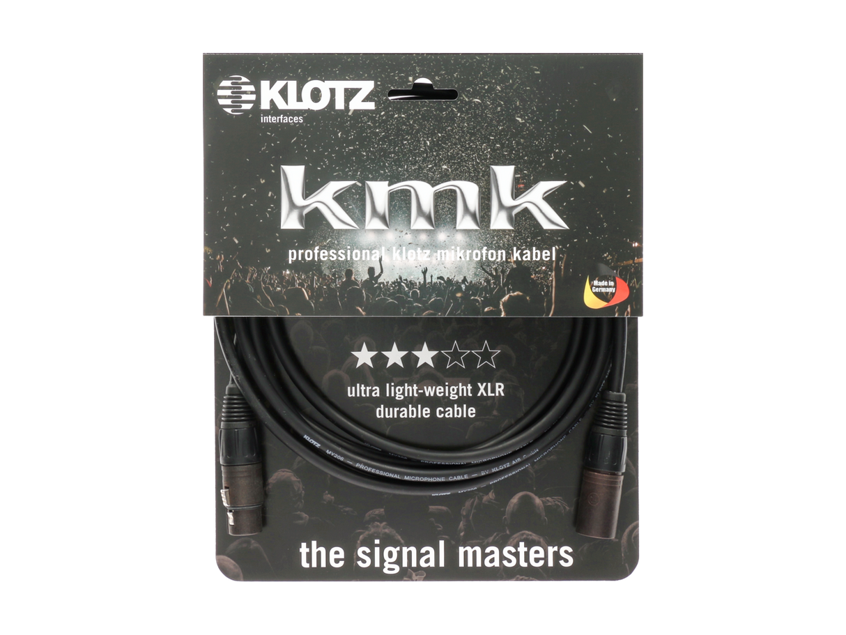 KMK microphone cable - lightweight and tough with XLR 3p F/M compound by NEUTRIK 1M