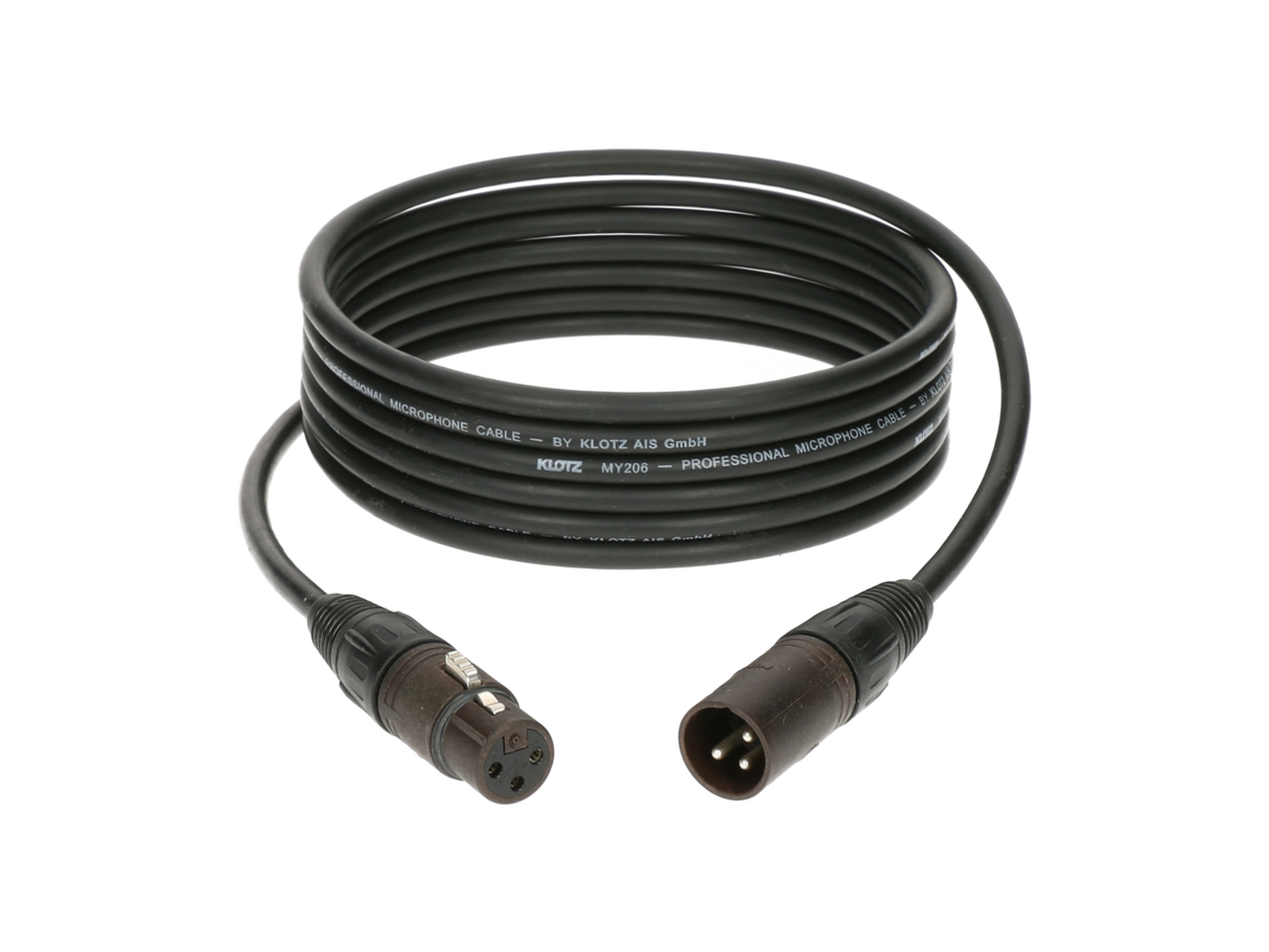 KMK microphone cable - lightweight and tough with XLR 3p F/M compound by NEUTRIK 1M