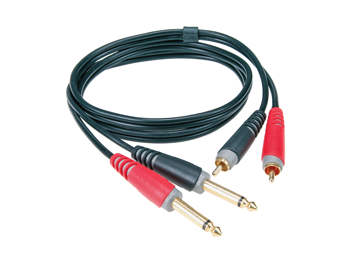 unbalanced pro twin cable with RCA and jack plugs gold-plated contacts ...