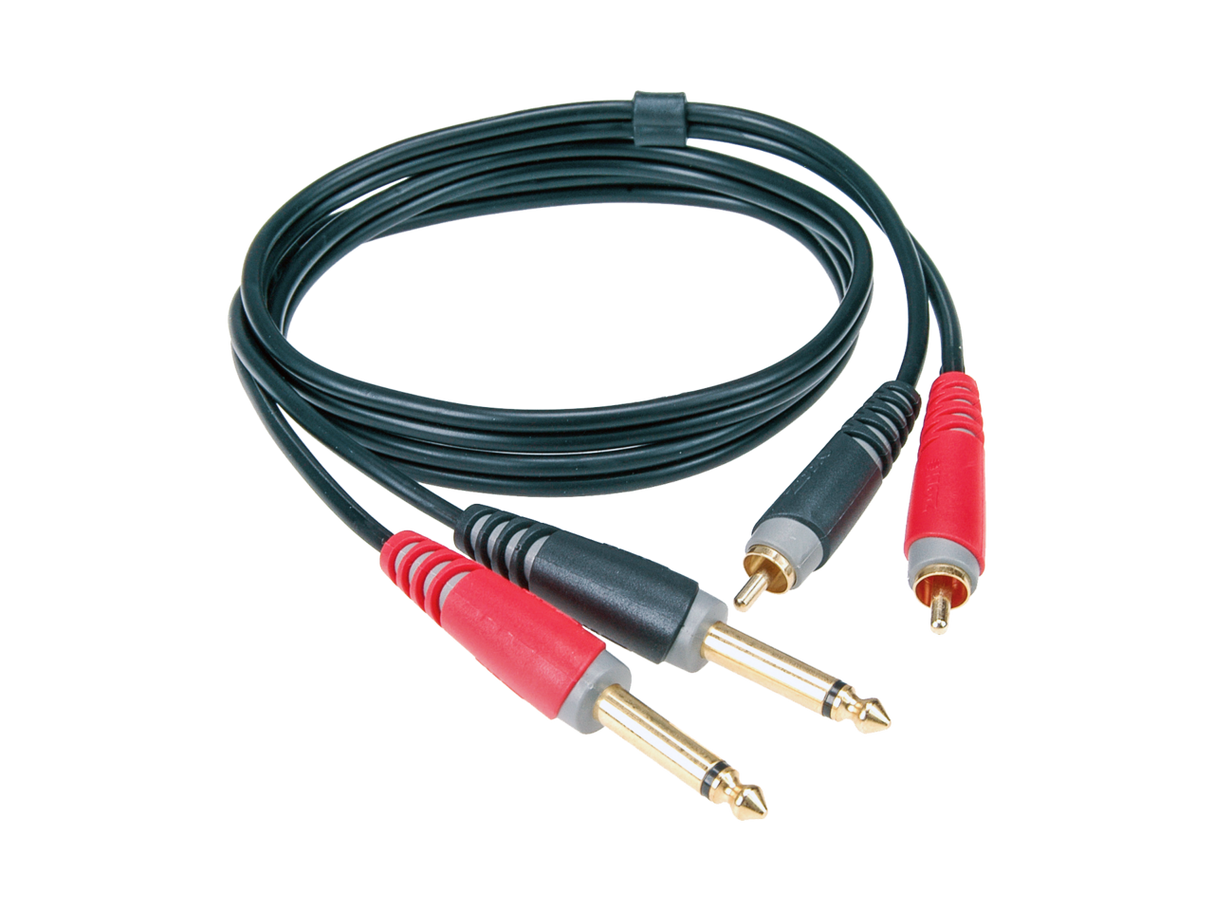 unbalanced pro twin cable with RCA and jack plugs gold-plated contacts 3M