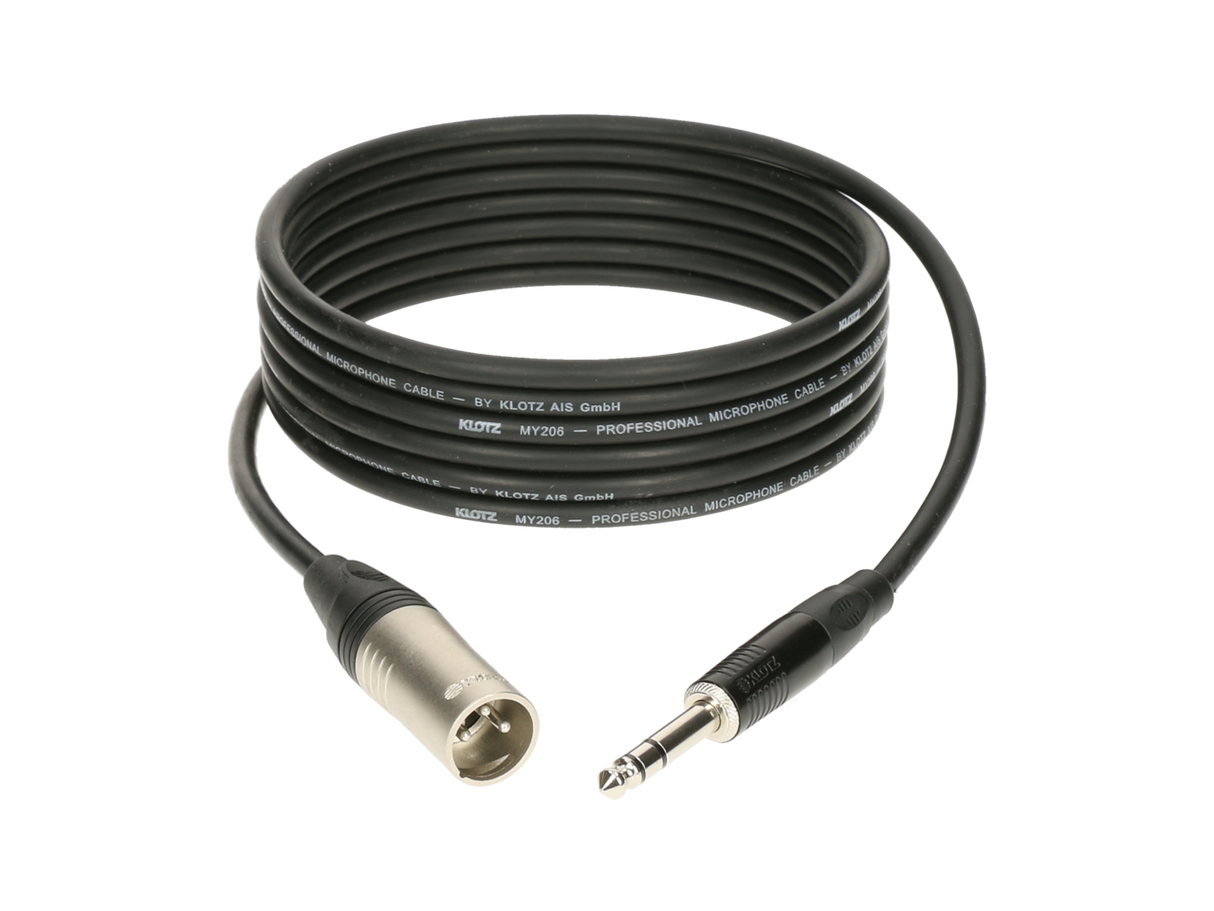 professional analog audio cable - balanced with male XLR by KLOTZ to balanced jack plug
