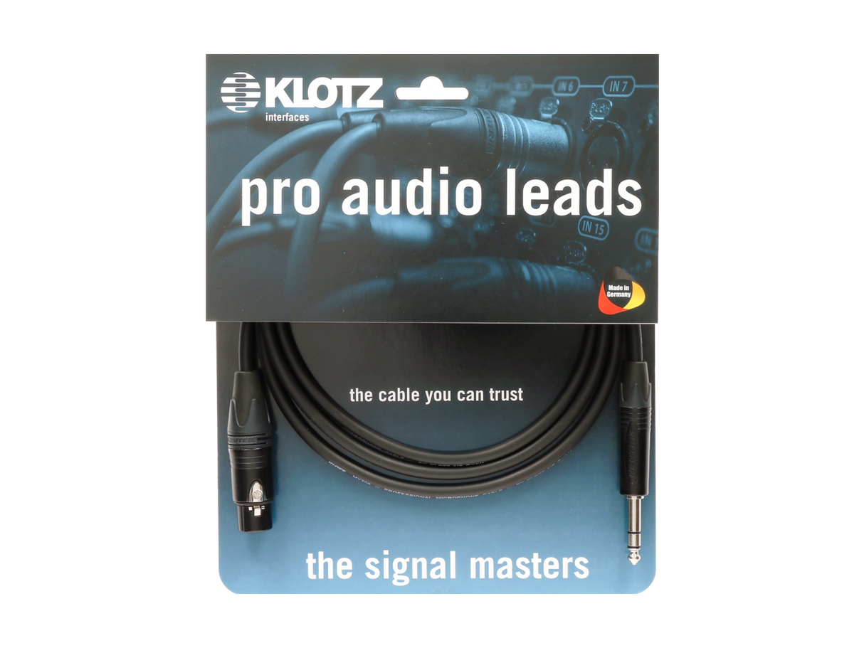 professional analog audio cable - balanced with female XLR by NEUTRIK to balanced jack plug 10M