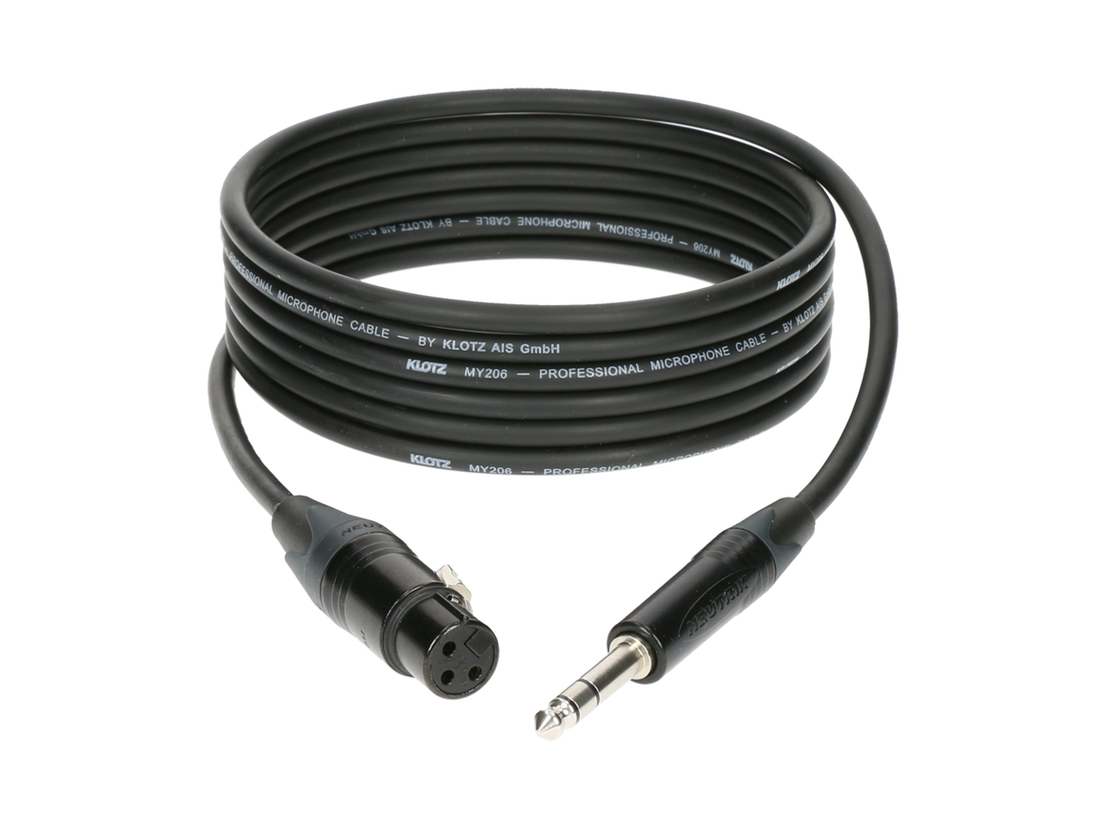 professional analog audio cable - balanced with female XLR by NEUTRIK to balanced jack plug 10M