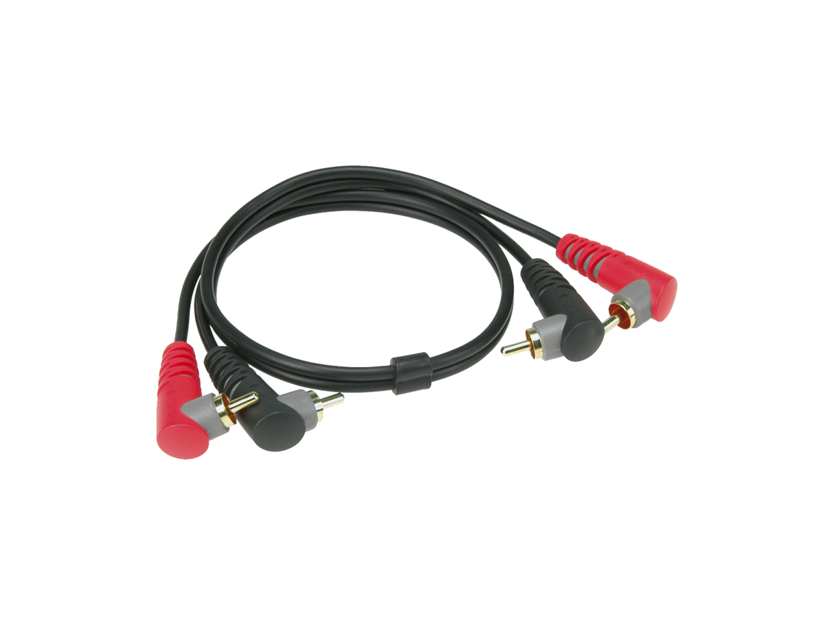 Angled RCA Stereo Twin Cable, 2m