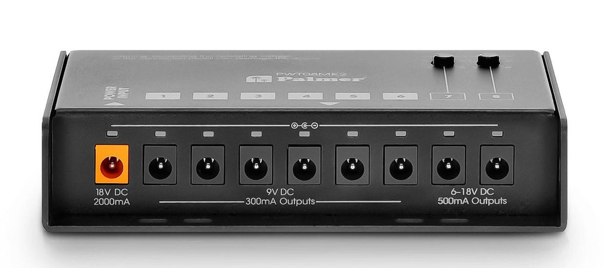 Palmer PWT-08 MK2 Universal 8-Outlet Pedalboard Power Supply