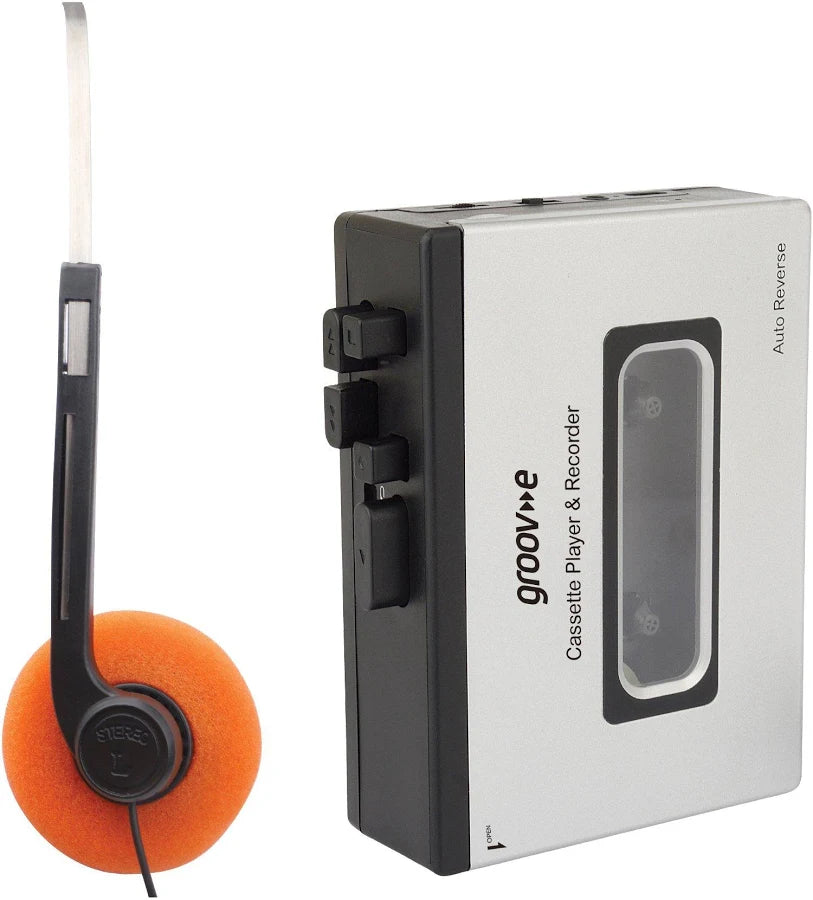 Groove Retro Series Personal Cassette Player & Recorder with Bluetooth - Silver