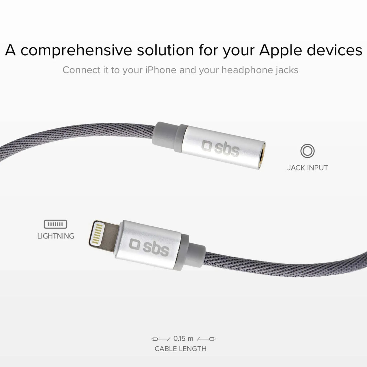 SBS Lightning to 3.5mm Headphone Jack Adaptor