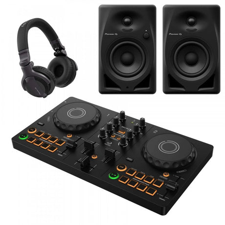AlphaTheta DDJ-FLX2 & DM-40D (Black) CUE1 Pack