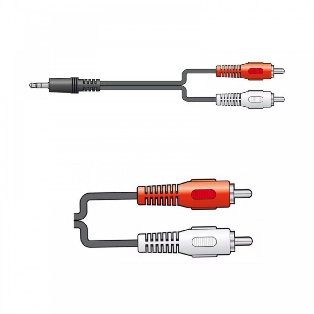 AV:Link 3.5mm Stereo Plug to 2 x RCA Plugs Leads - 5M
