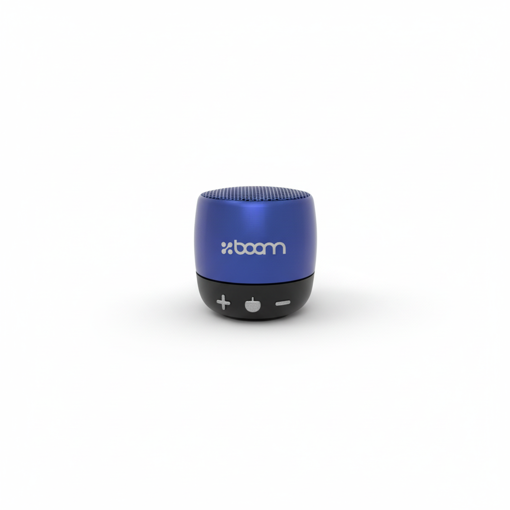 Blue xboom speaker clean white background