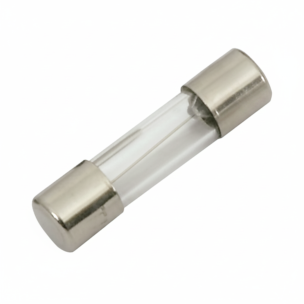 Glass Tube Fuse on White Background