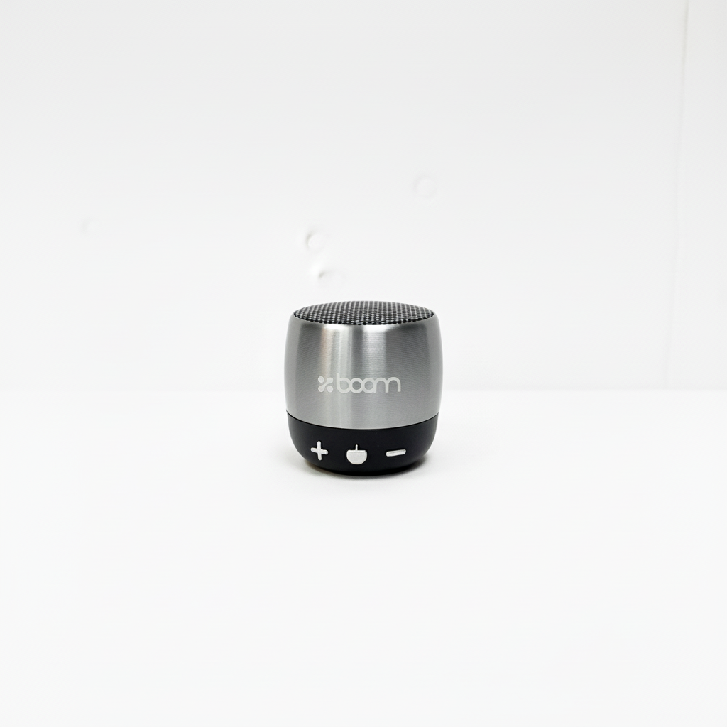 Grey xboom speaker white background