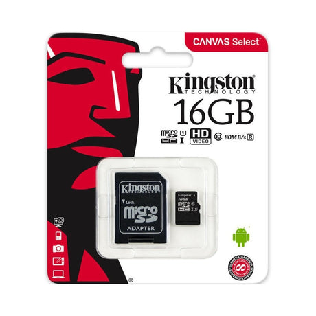 16GB Micro SD Card & Adapter Class 4