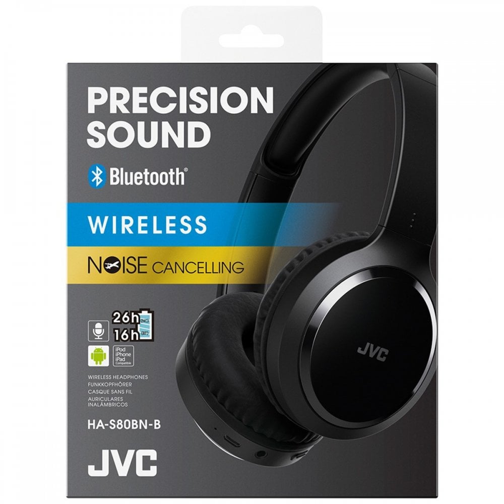 JVC Precision Sound Bluetooth Headphones with Noise Cancelling - Black