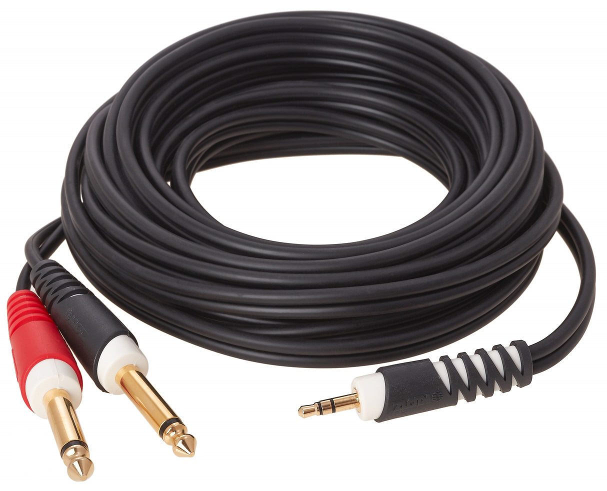 Y cable - lightweight TRS 3.5 mm - 2x TS 6.3 mm 2M