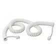 2 Metre White Coiled Telephone Handset Lead