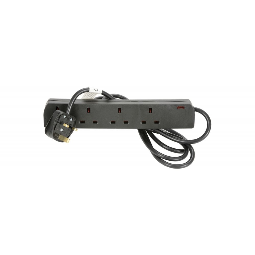 4 Gang Extension Lead- 5m Black