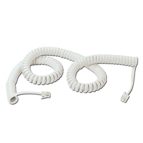 7 Metre White Coiled Telephone Handset Lead