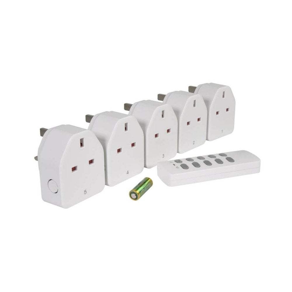 Programmable wireless remote control sockets - set of 5