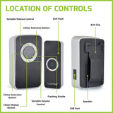 32 Melody Lithium Rechargeable Portable Door Chime Kit