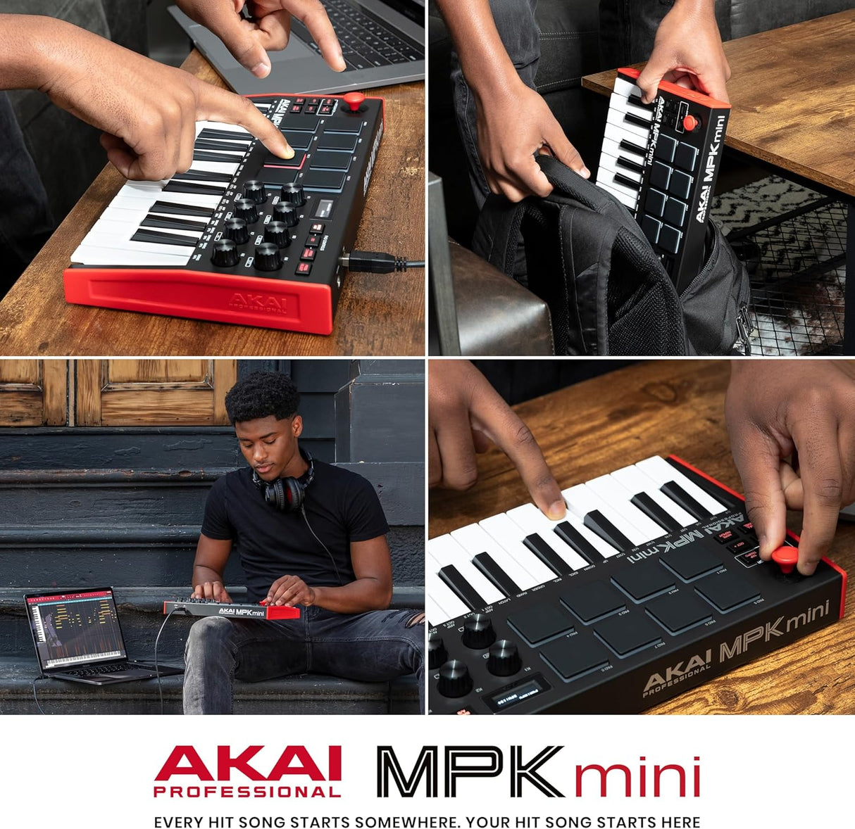 Akai Professional MPK Mini MK3 - 25 Key USB MIDI Keyboard Controller with 8 Backlit Drum Pads, 8 Knobs and Music Production Software and Native Instruments Sound Package (NKS Integration)