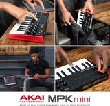Akai Professional MPK Mini MK3 - 25 Key USB MIDI Keyboard Controller with 8 Backlit Drum Pads, 8 Knobs and Music Production Software and Native Instruments Sound Package (NKS Integration)