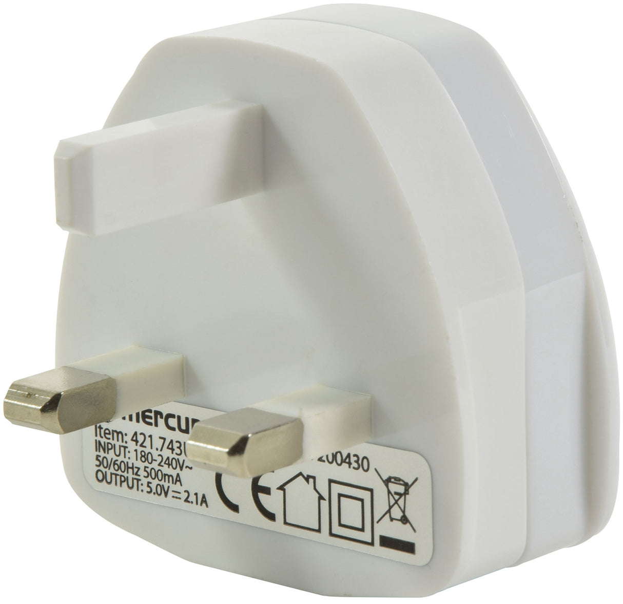 Compact USB Mains Charger 2.1A
