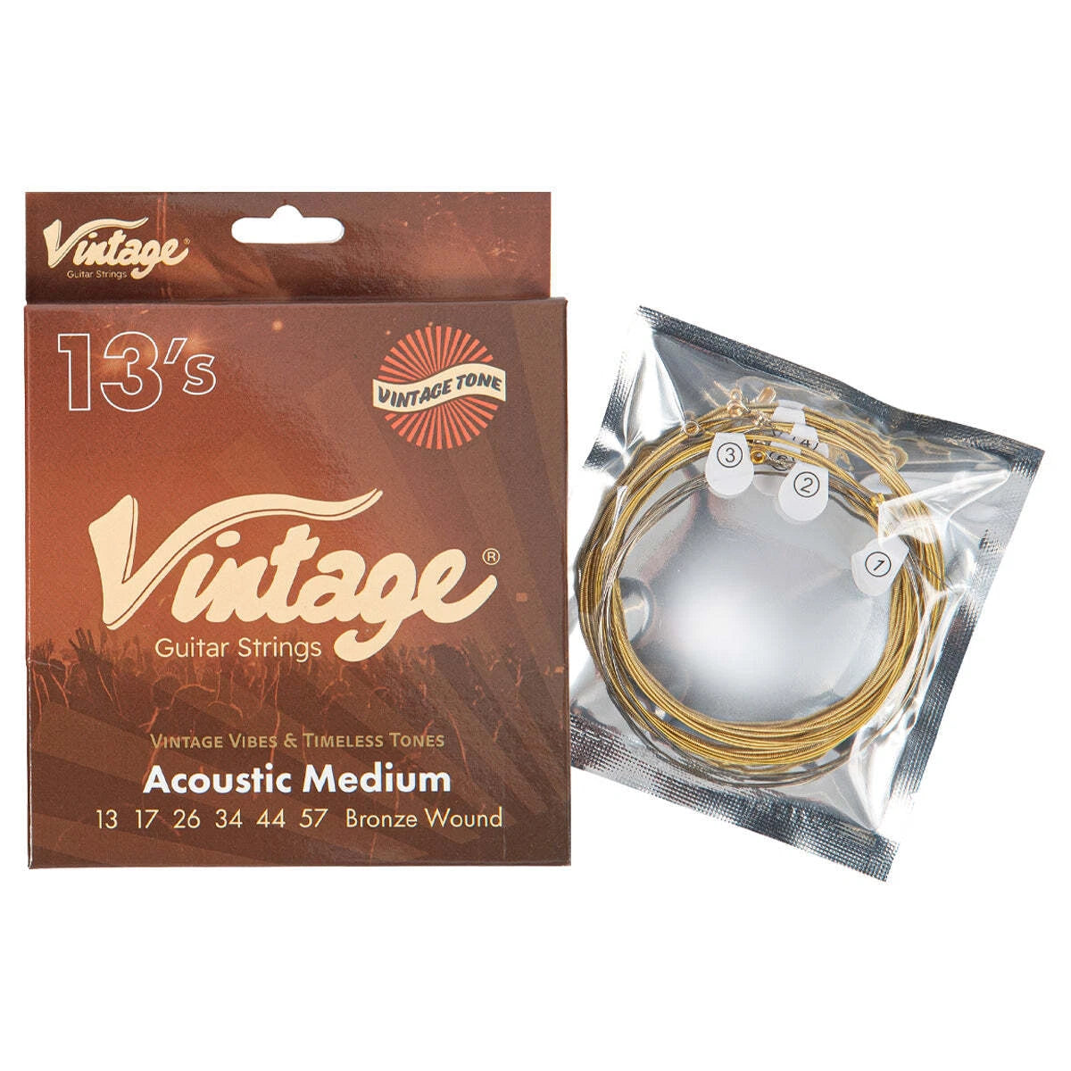 Vintage Bronze Acoustic Guitar Strings 13-57