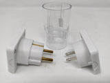 Combined European & Intercontinental Travel Adaptor Set, White