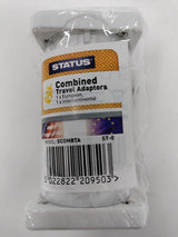 Combined European & Intercontinental Travel Adaptor Set, White