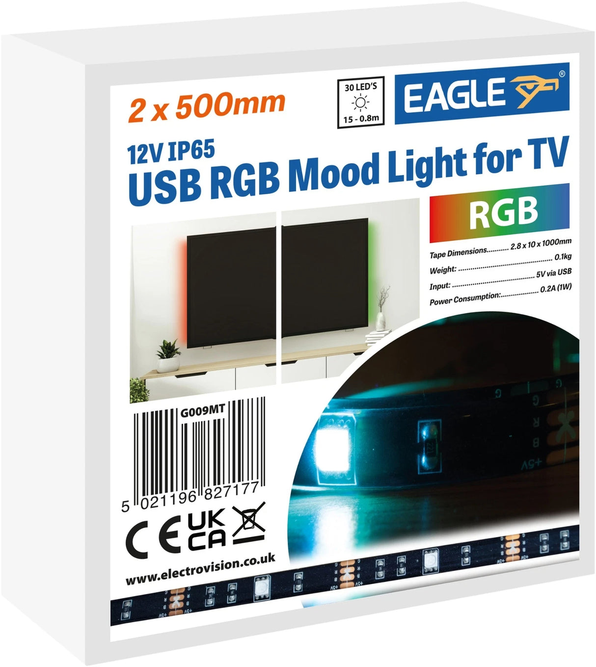 USB RGB Mood Light for TV ( 2 x 500mm)