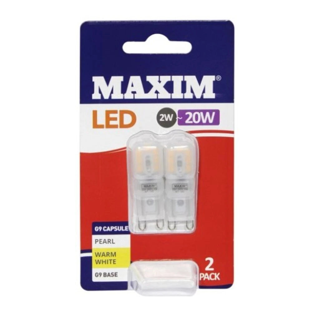 Status Maxim 20MLG9WW 2W G9 Capsule Lamp 3000K Warm White (Pack of 2)
