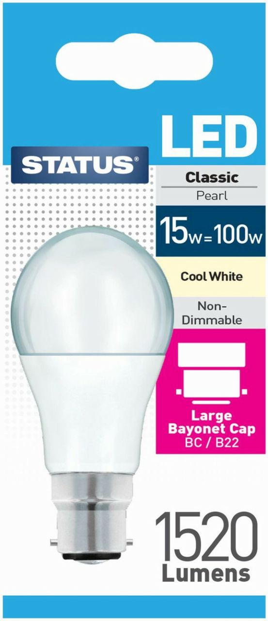 15/100w GLS Cool White BC pk115/100w GLS Cool White BC pk1